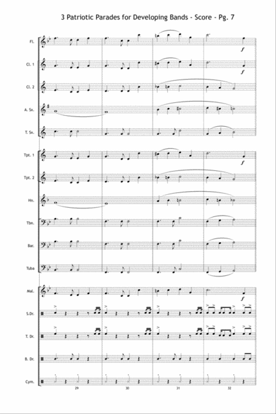 3 Patriotic Parades Marching Band scores gallery preview page 8