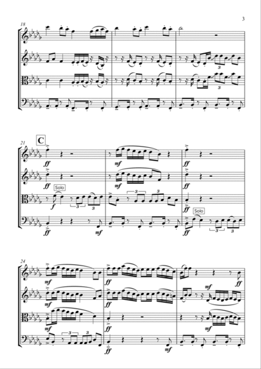 Hips Don't Lie String Quartet scores gallery preview page 3