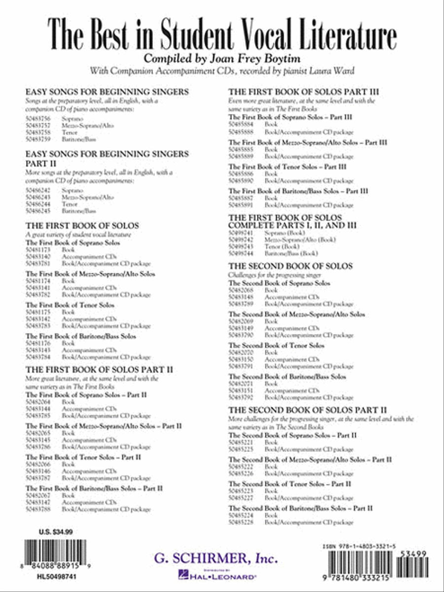 The First Book of Solos Complete – Parts I, II and III Voice scores gallery preview page 2