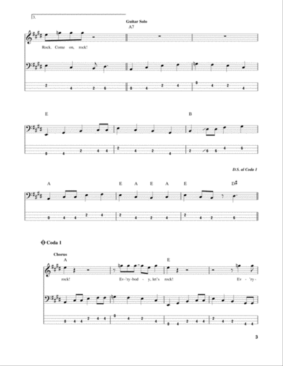 Jailhouse Rock Bass Guitar Tablature scores gallery preview page 3
