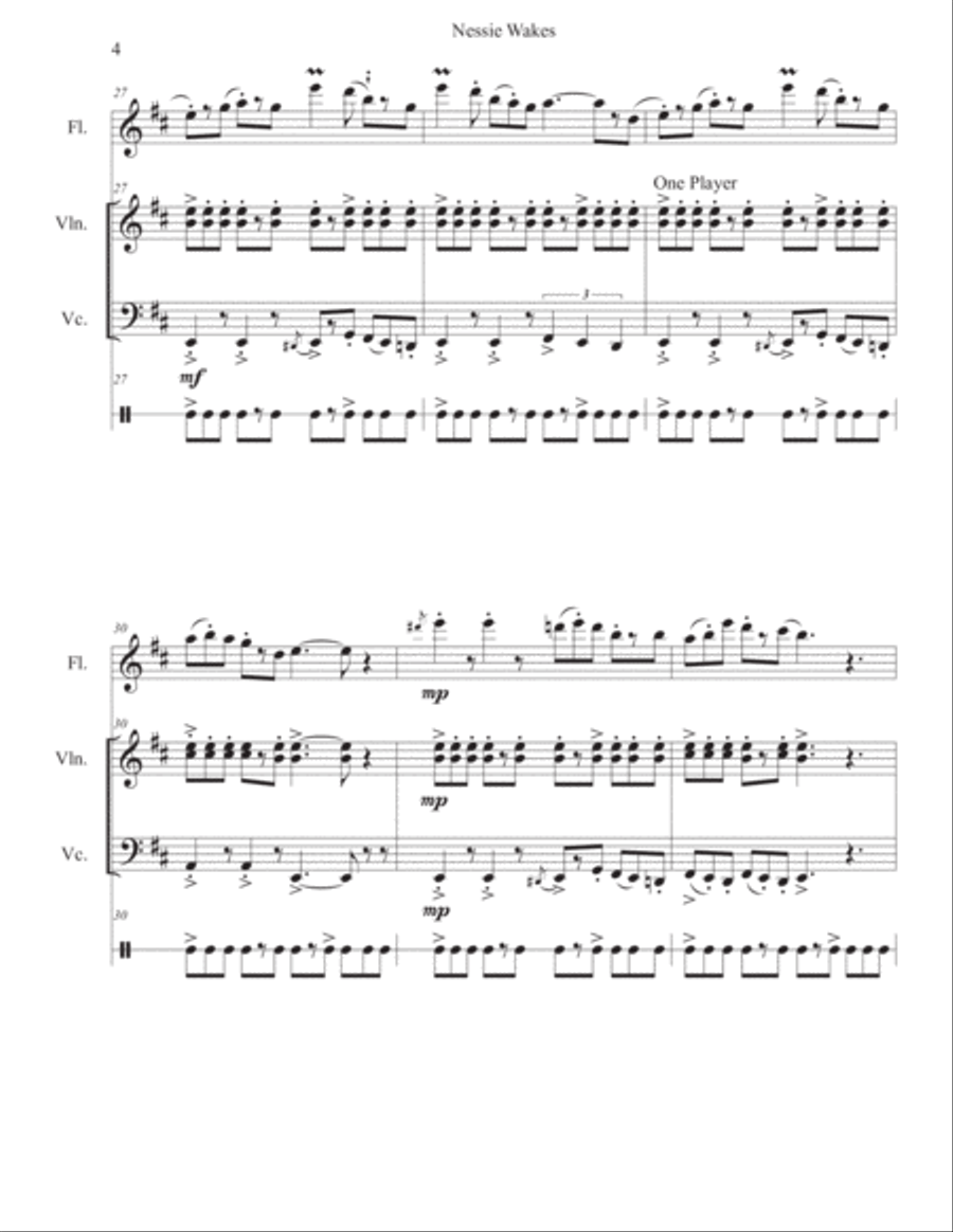 Nessie Wakes - A Celtic Quartet Small Ensemble scores gallery preview page 4