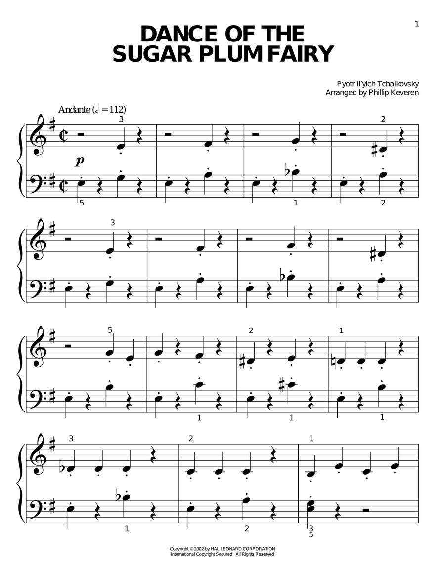 Dance Of The Sugar Plum Fairy (from The Nutcracker) (arr. Phillip Keveren) Easy Piano scores gallery preview page 1