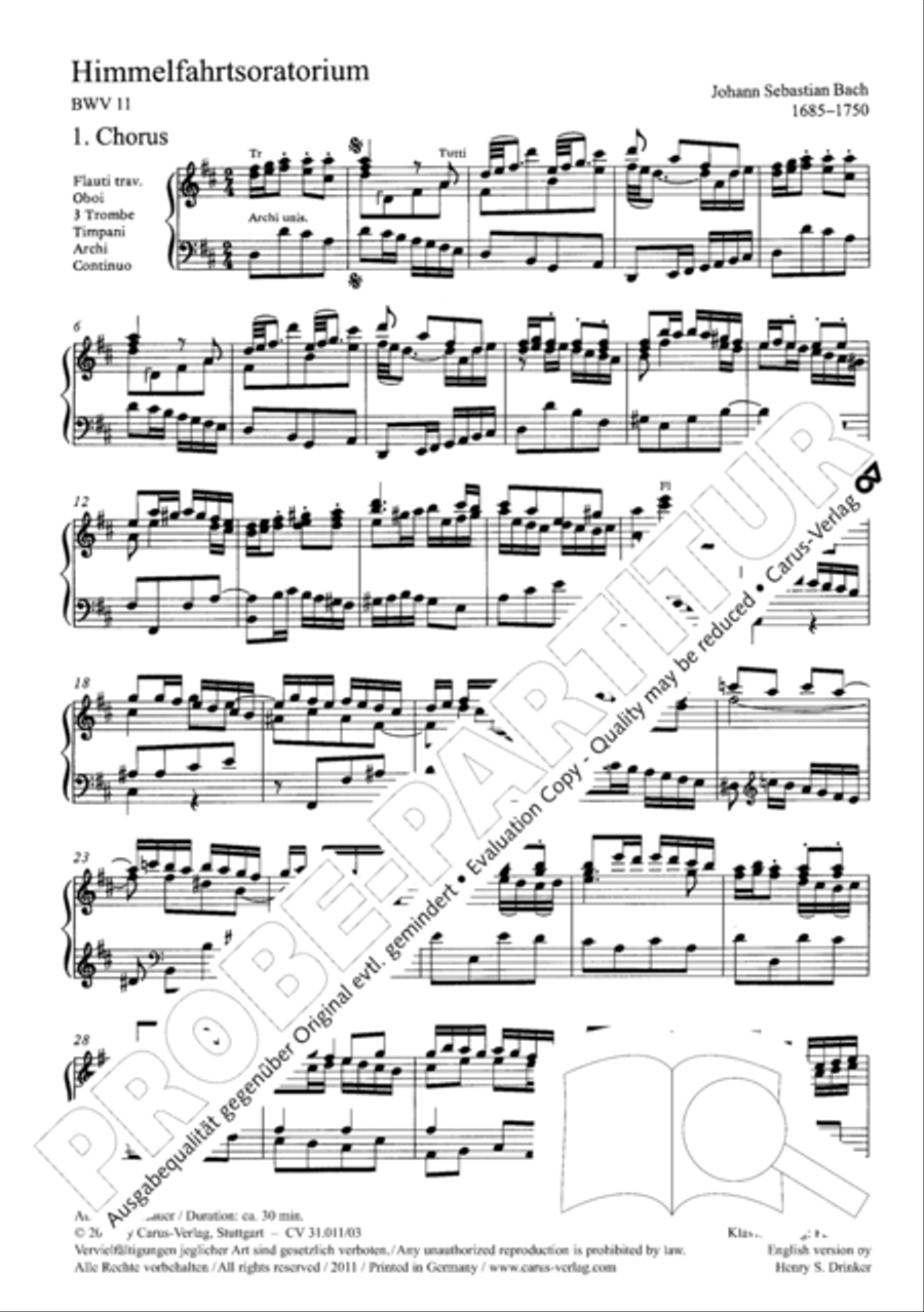 Lobet Gott in seinen Reichen (Himmelfahrtsoratorium) 4-Part scores gallery preview page 5