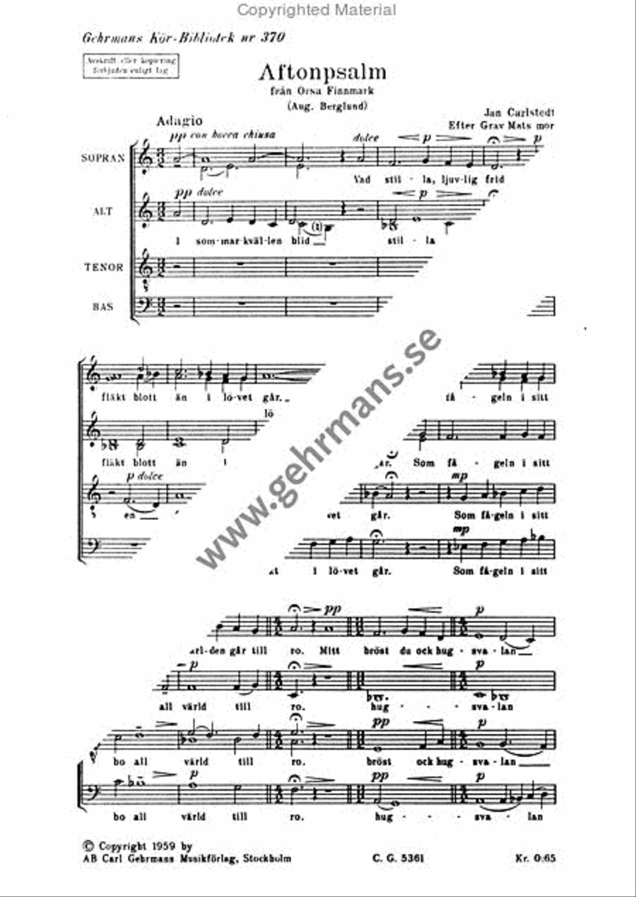 Aftonpsalm Divisi scores gallery preview page 2