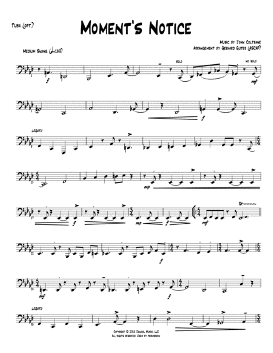 Moment S Notice Jazz Ensemble scores gallery preview page 1