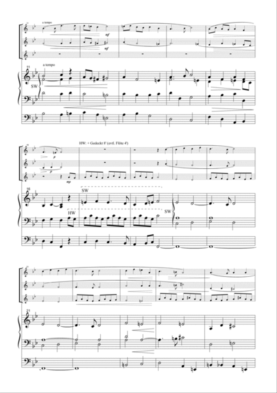 Pie Jesu Domine from "Requiem" op.48 - arrangement for three trumpets and organ image number null