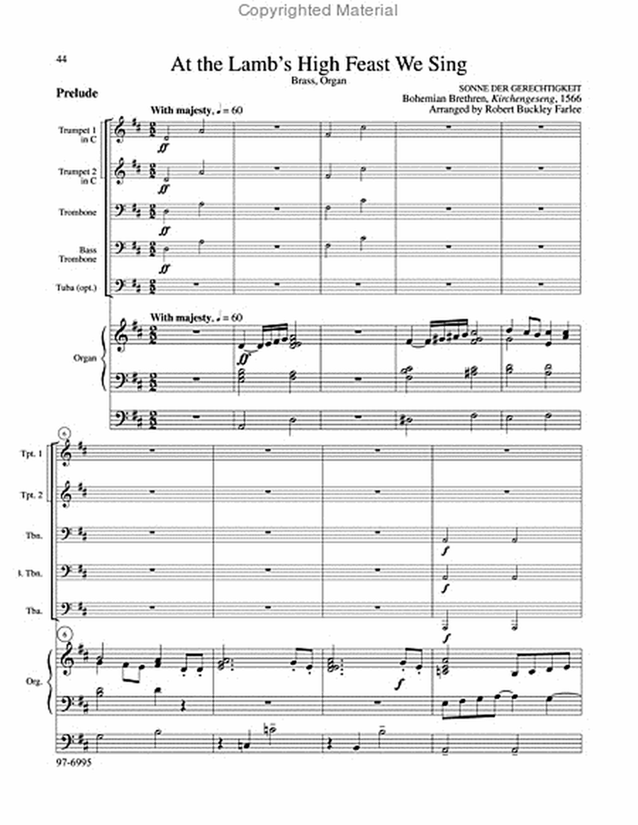 Brass Fanfares and Accompaniments for the Easter Season