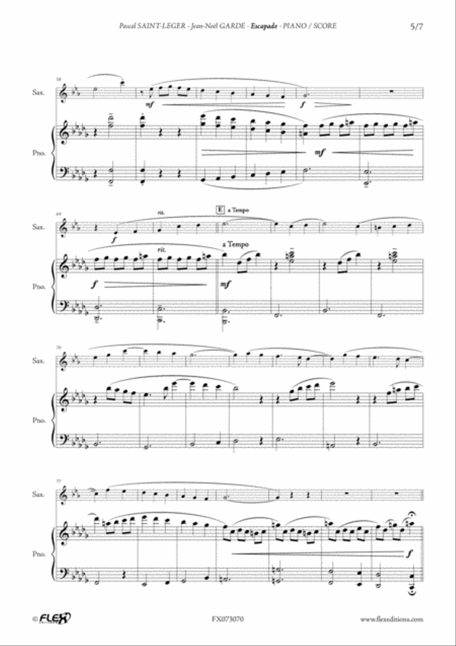 Escapade Escapade Tenor Saxophone scores gallery preview page 5