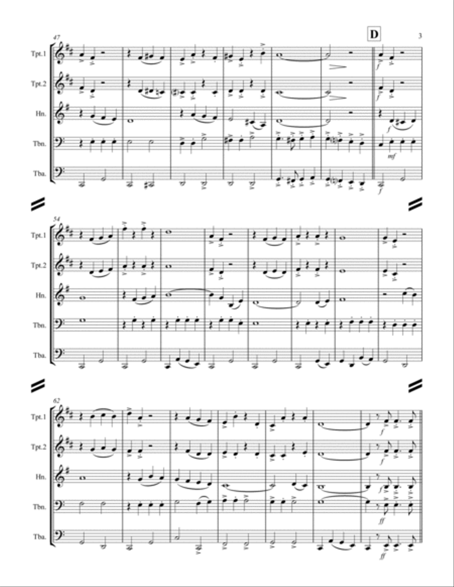 March - “Colonel Bogey” (for Brass Quintet) Brass Quintet scores gallery preview page 4