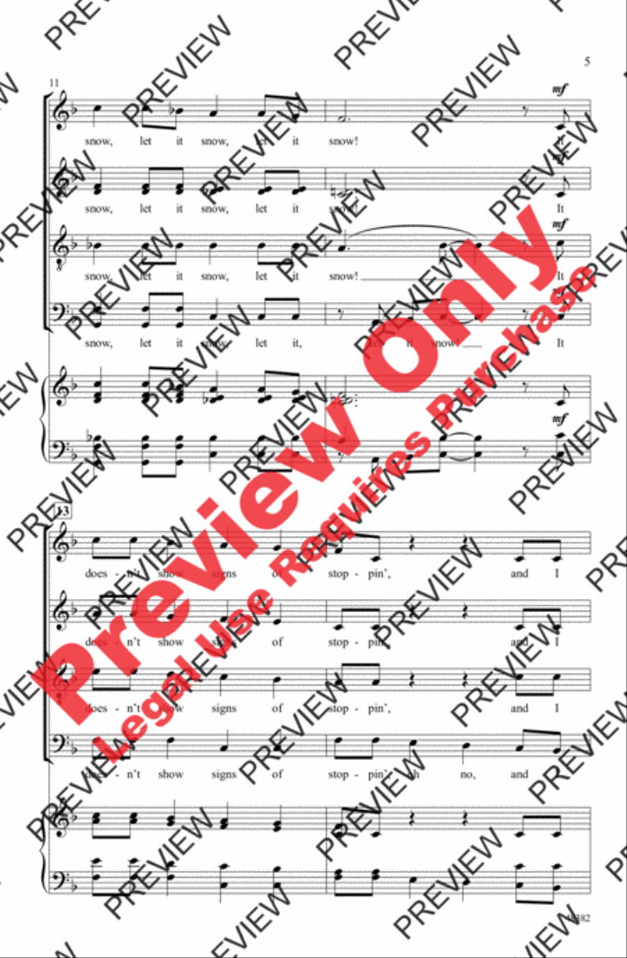 Let It Snow! Let It Snow! Let It Snow! 4-Part scores gallery preview page 5