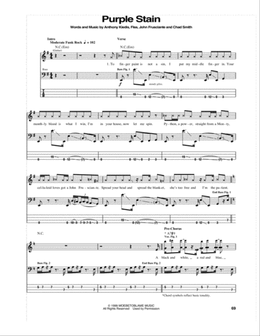 Purple Stain Guitar Tablature scores gallery preview page 1