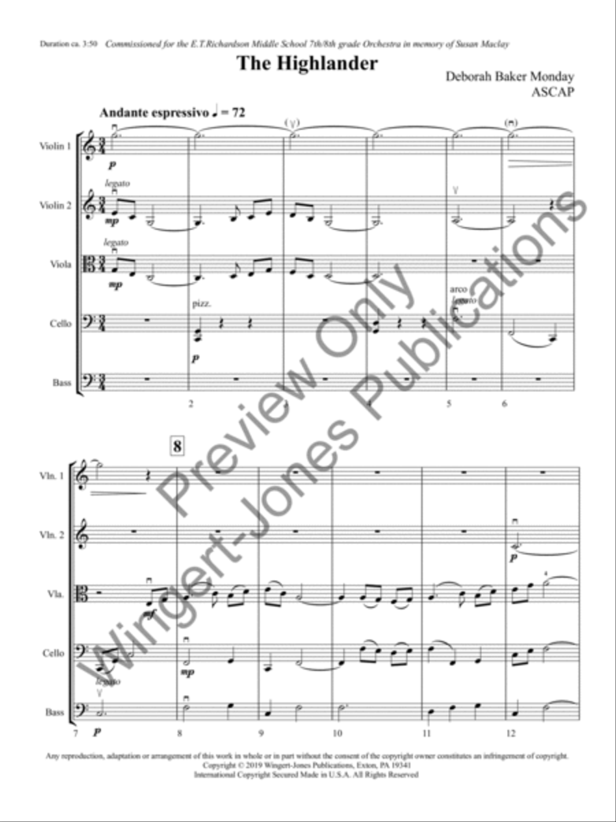 The Highlander (Score) String Orchestra scores gallery preview page 4