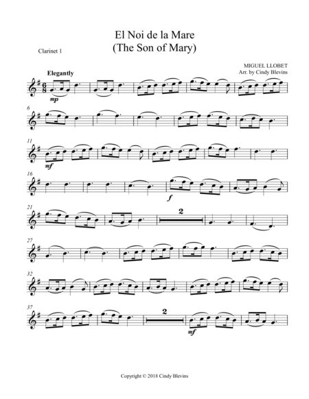 The Son of Mary, for Three Clarinets and Bass Clarinet image number null