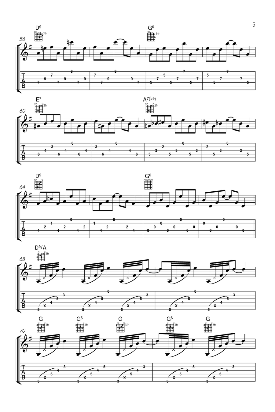 Cannonball Rag Acoustic Guitar scores gallery preview page 5