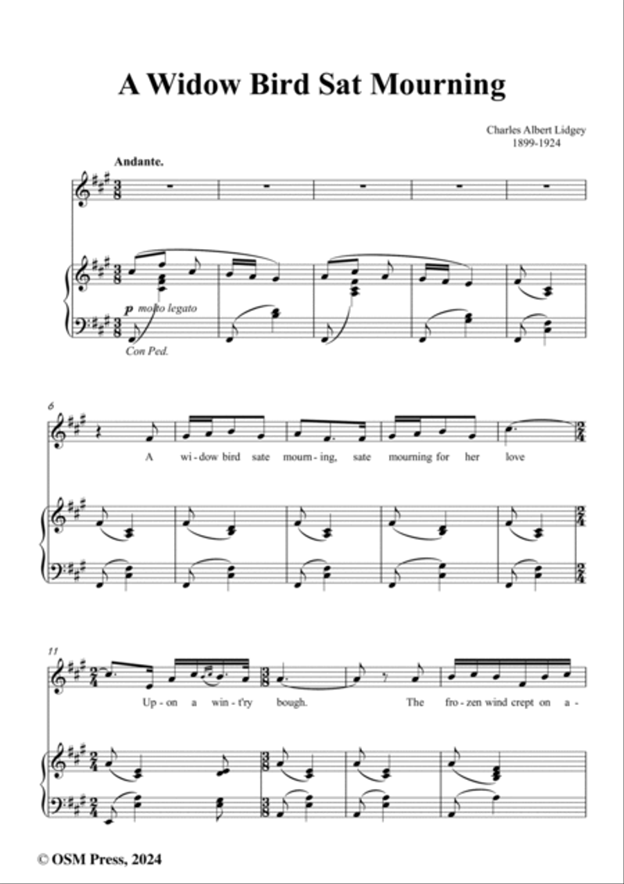 Lidgey-A Widow Bird Sat Mourning,in f sharp minor SAT scores gallery preview page 2