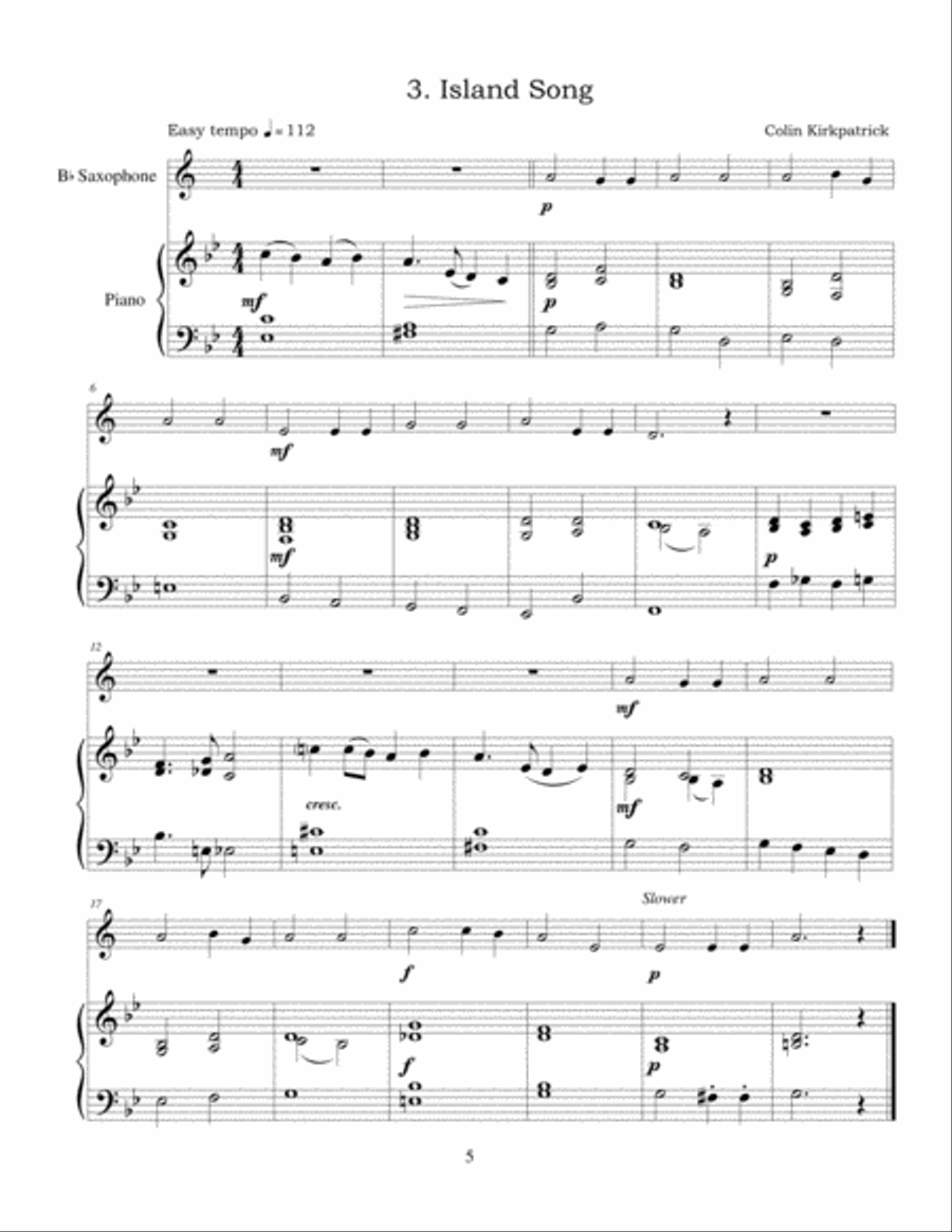 My Saxophone and Me (B flat version) Tenor Saxophone scores gallery preview page 6