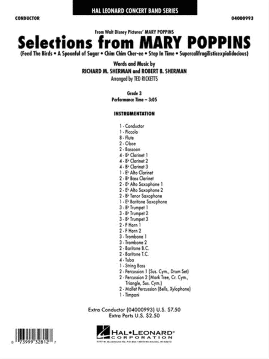 Selections from Mary Poppins Concert Band scores gallery preview page 2