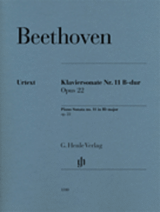 Book cover for Piano Sonata No. 11 in B-flat Major, Op. 22