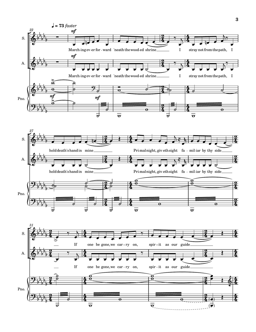 The Ballad Of The Witches' Road (Sacred Chant Version) SSAA scores gallery preview page 3