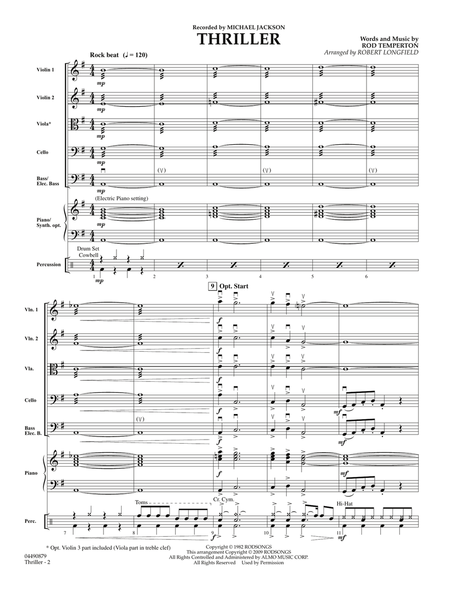 Thriller - Full Score Orchestra scores gallery preview page 2