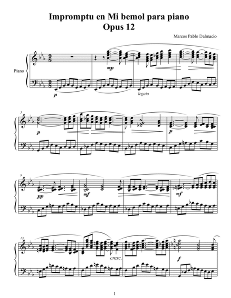 Impromptu en Mi bemol para piano Opus 12 (Spanish edition) image number null