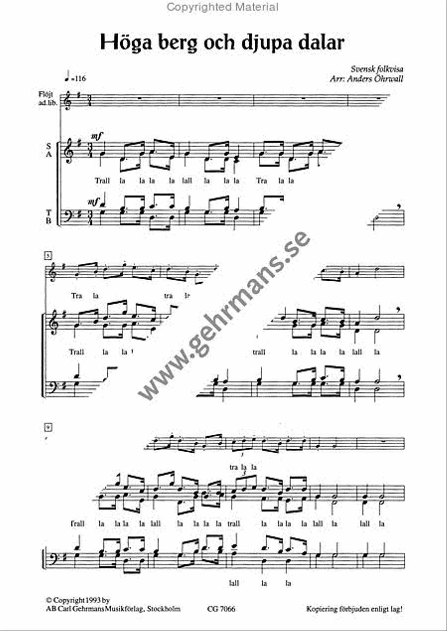 Hoga berg och djupa dalar 4-Part scores gallery preview page 2