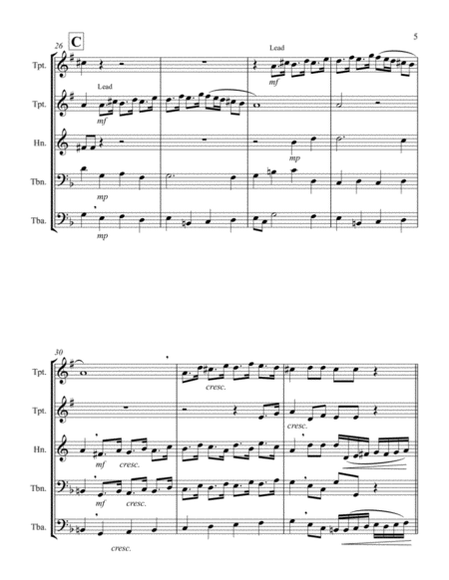 For Unto Us a Child is Born (from "Messiah") (F) (Brass Quintet - 2 Trp, 1 Hrn, 1 Trb, 1 Tuba)