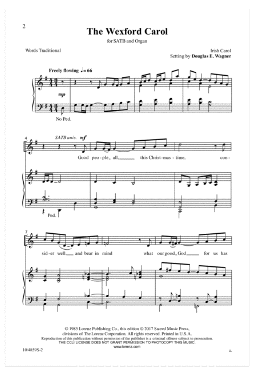 The Wexford Carol The Wexford Carol 4-Part scores gallery preview page 2