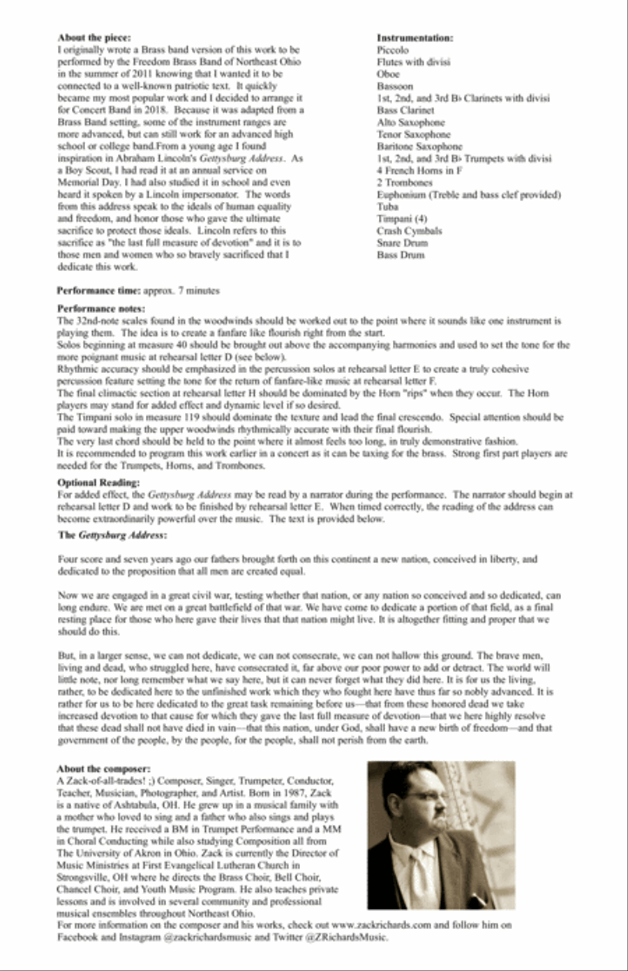 The Last Full Measure of Devotion for Concert Band Concert Band scores gallery preview page 2
