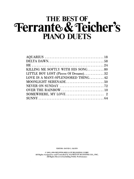 The Best of Ferrante & Teicher's Piano Duets