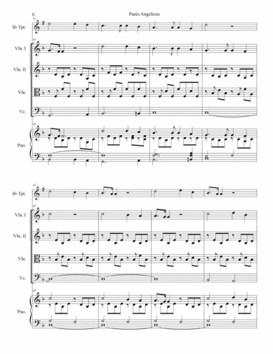Panis Angelicus, Trumpet Solo with String Quartet & Optional Piano image number null