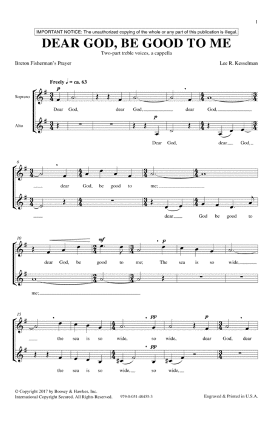 Dear God, Be Good To Me 2-Part scores gallery preview page 1
