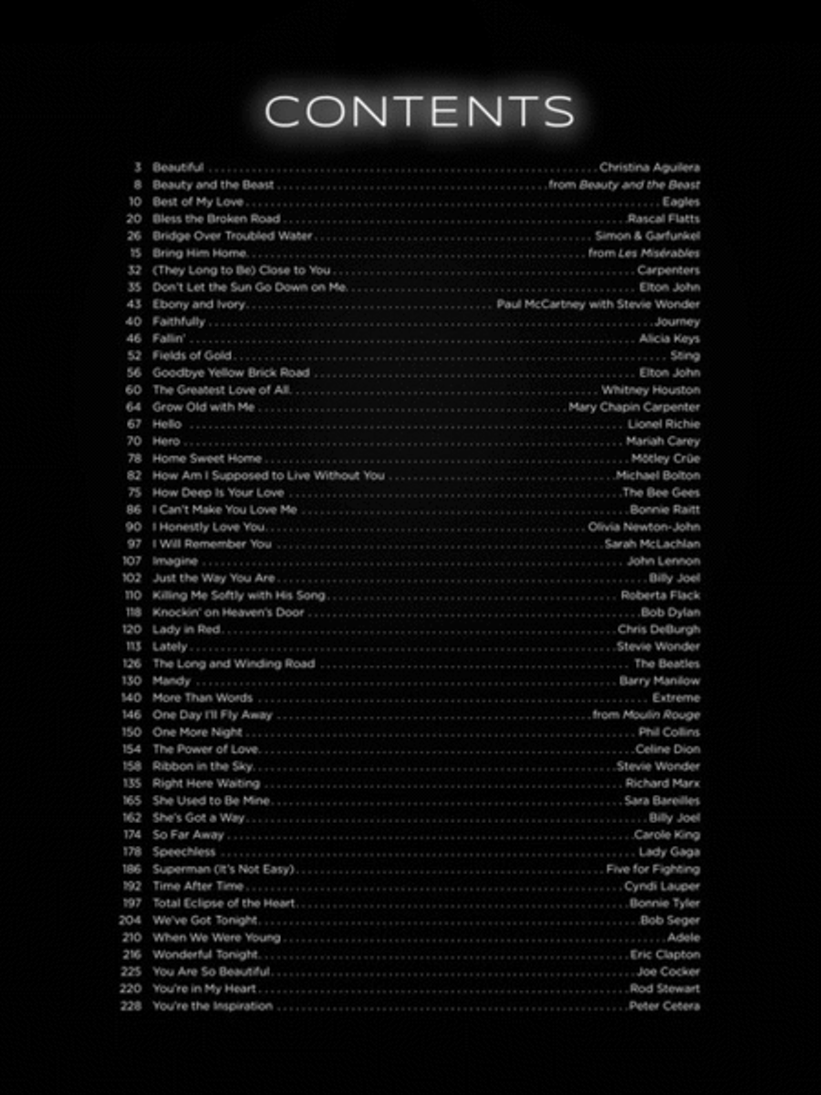 First 50 Pop Ballads You Should Play on the Piano Easy Piano scores gallery preview page 2