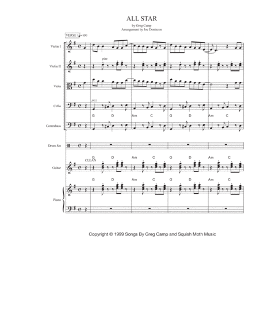 All Star Piano, Vocal, Guitar scores gallery preview page 1