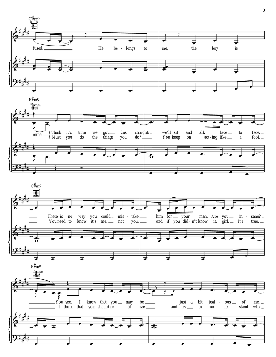 The Boy Is Mine Piano, Vocal, Guitar scores gallery preview page 3