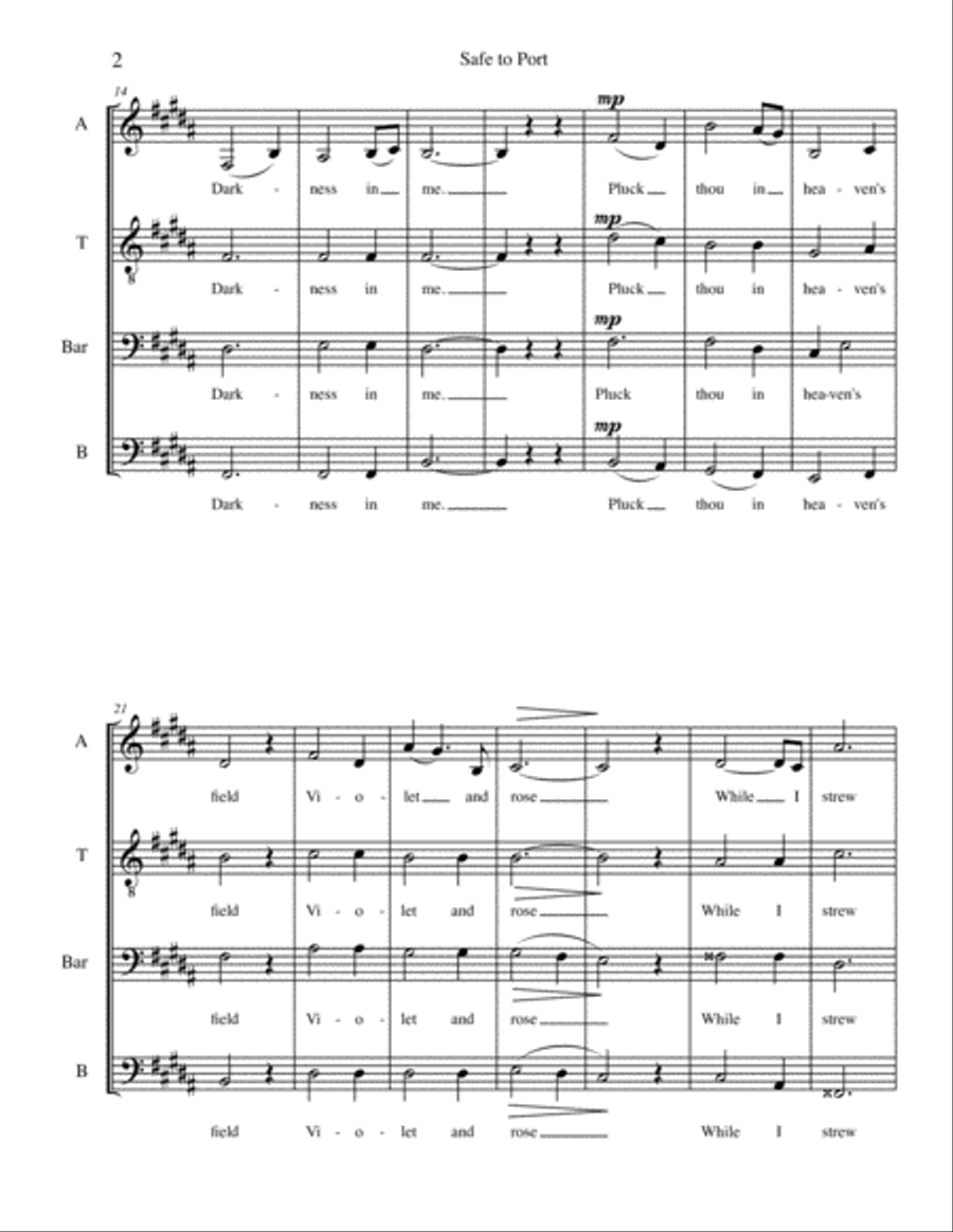 Safe To Port Safe To Port Choir scores gallery preview page 2