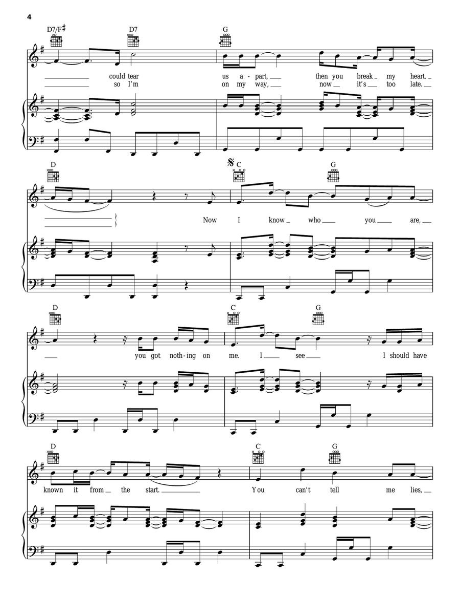 U Got Nothin' On Me U Got Nothin' On Me Piano, Vocal, Guitar scores gallery preview page 4