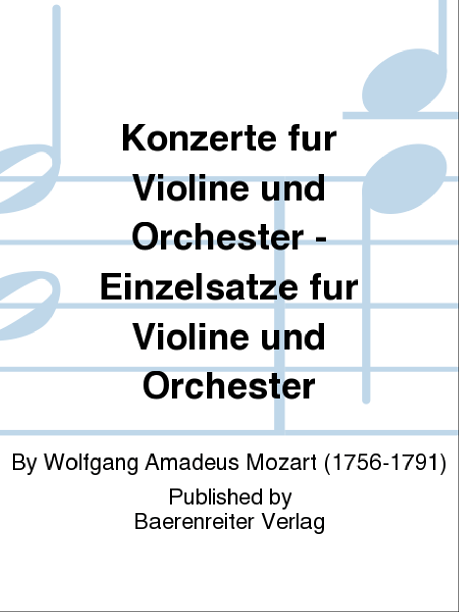 Konzerte fur Violine und Orchester - Einzelsatze fur Violine und Orchester Orchestra scores gallery preview page 1