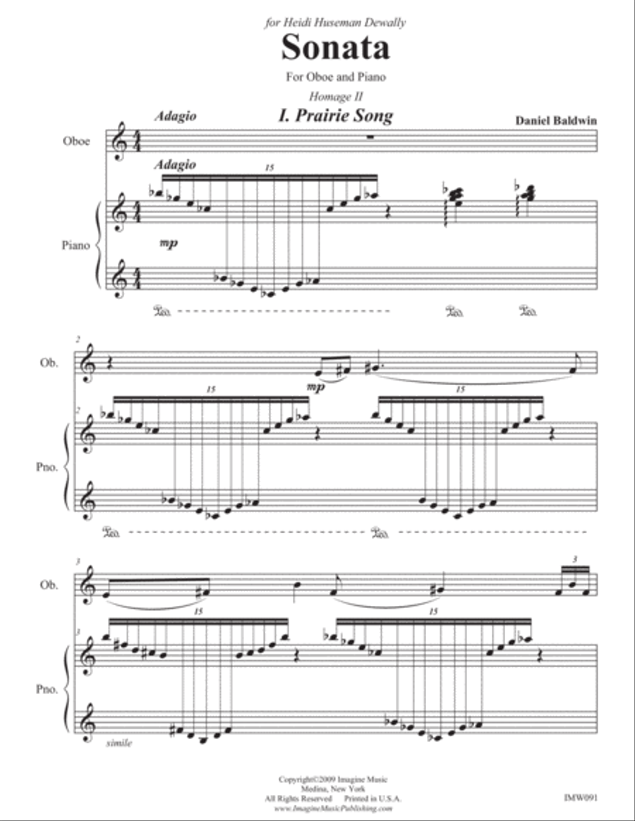 Sonata for Oboe & Piano Piano Accompaniment scores gallery preview page 2