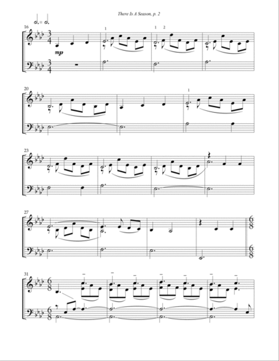 Turn! Turn! Turn! (to Everything There Is A Season) Piano Solo scores gallery preview page 2