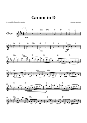 Canon by Pachelbel - Oboe & Chord Notation