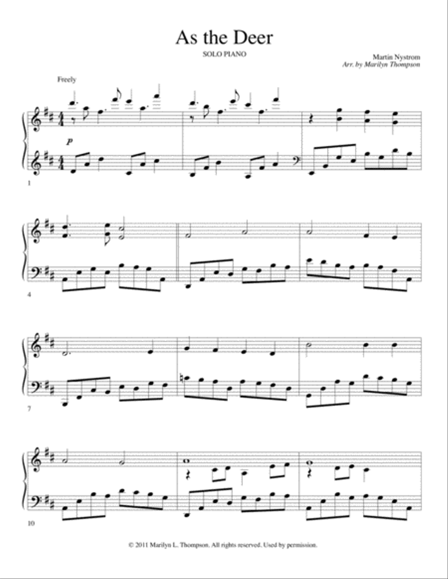 As The Deer Piano Solo scores gallery preview page 2