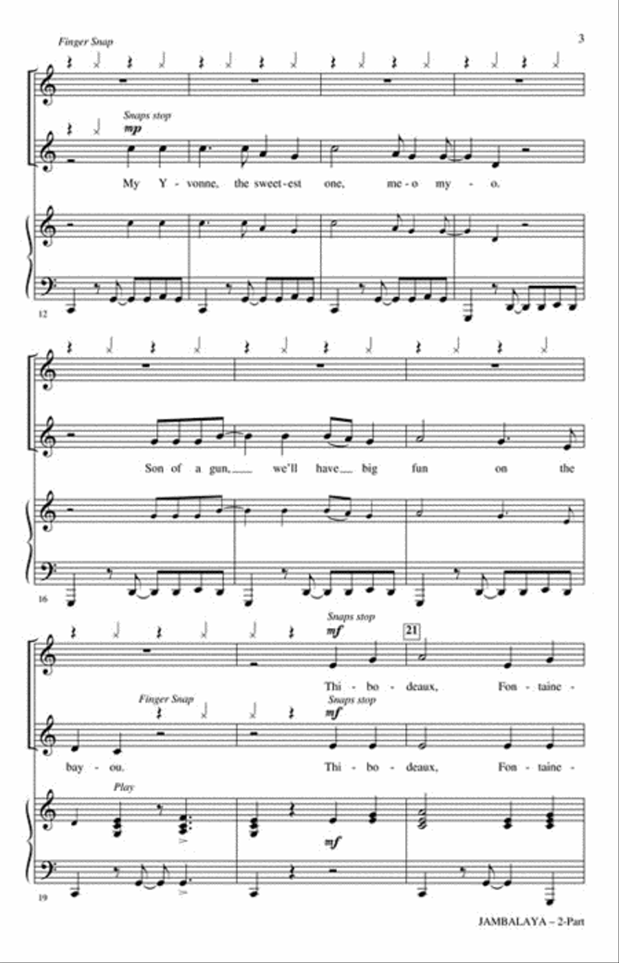 Jambalaya (On the Bayou) 2-Part scores gallery preview page 3
