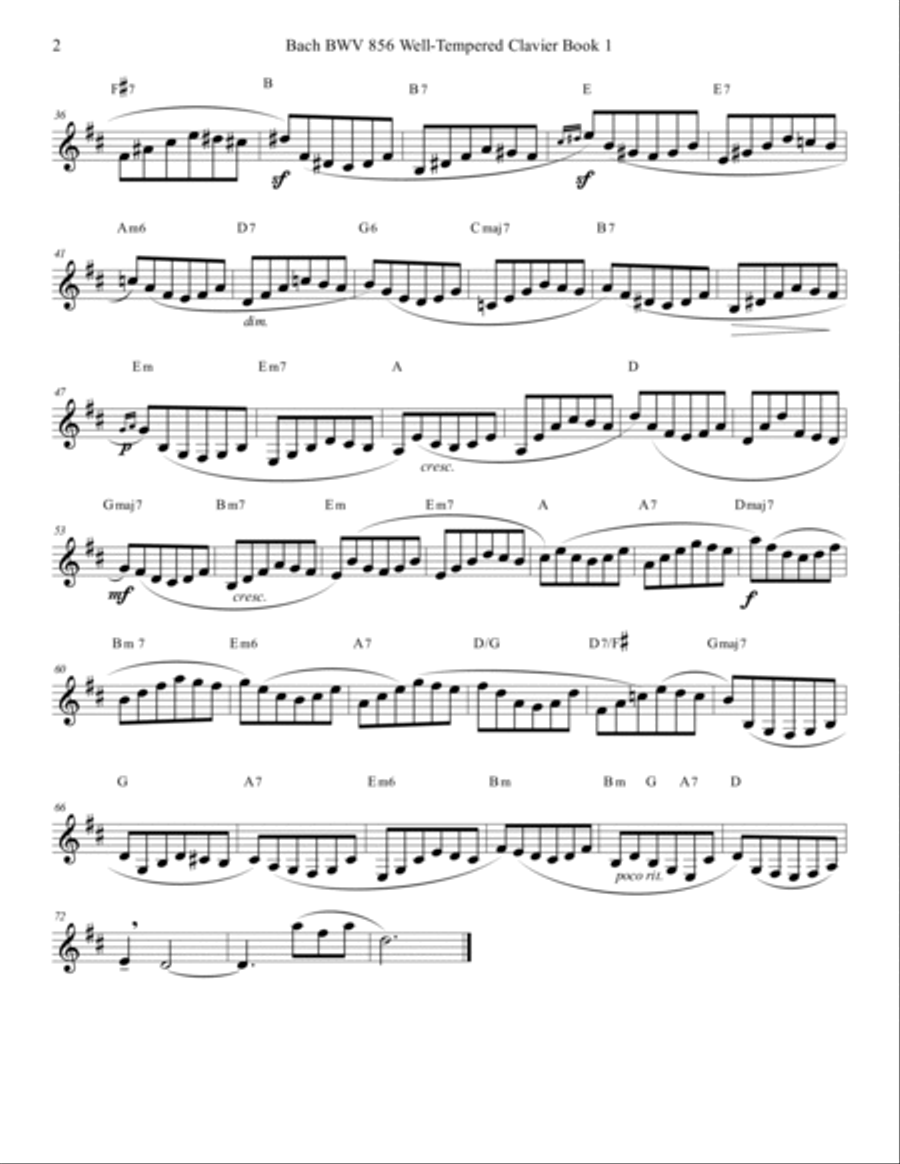 Bach BWV 856 Well-Tempered Clavier Book 1 Prelude 11 In F Clarinet Study A Clarinet scores gallery preview page 4
