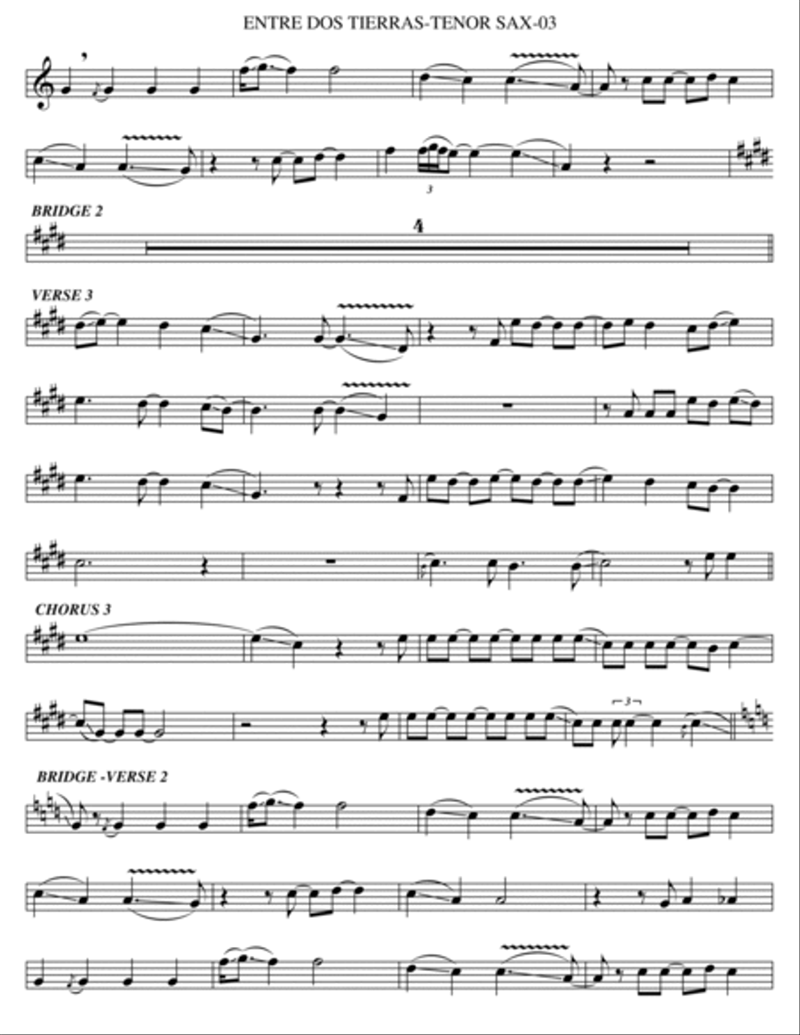 Entre Dos Tierras Tenor Saxophone scores gallery preview page 3