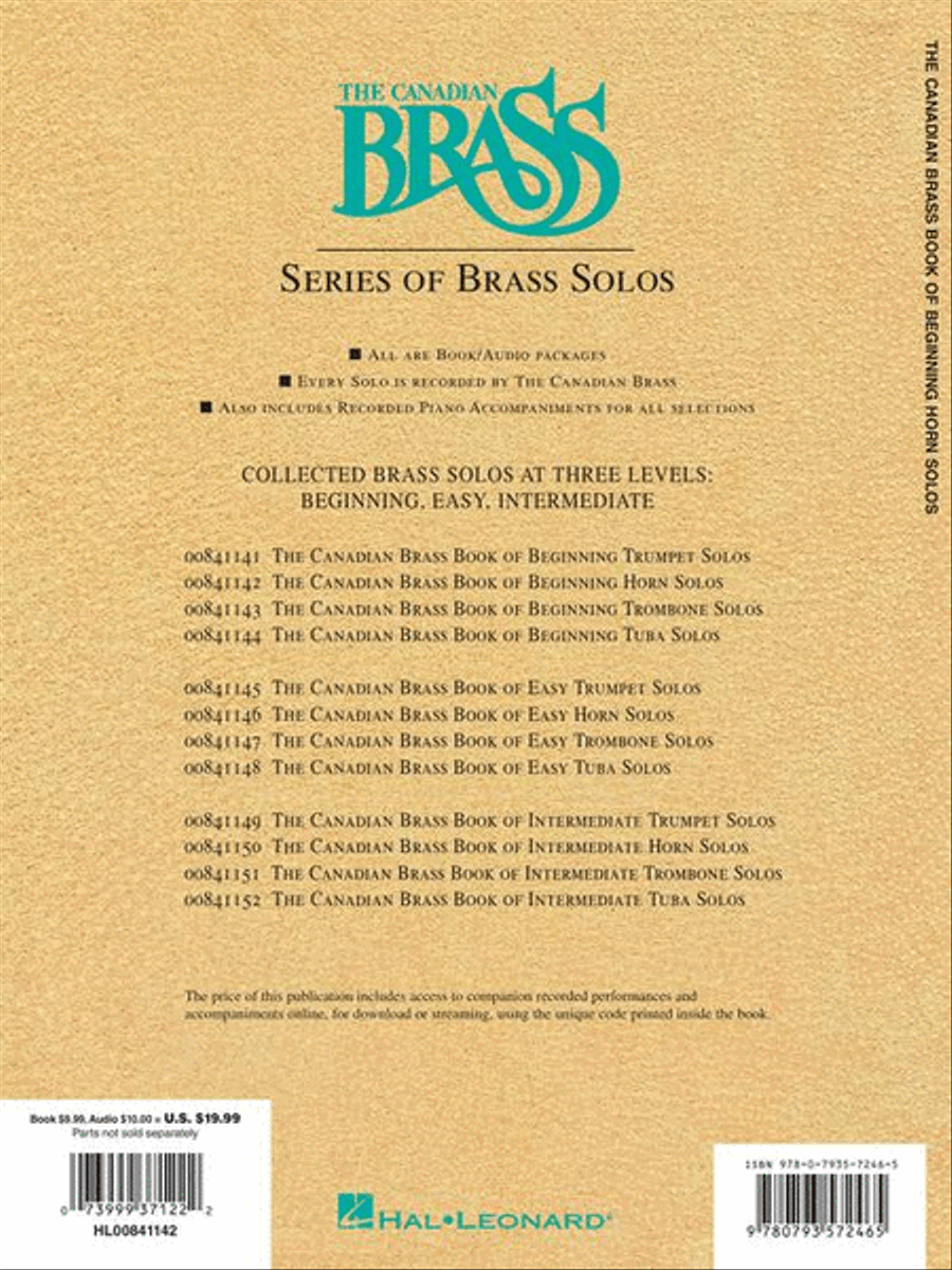 Canadian Brass Book of Beginning Horn Solos Piano scores gallery preview page 8