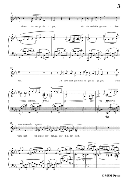 Mahler-Ich bin der Welt abhanden gekommen in E flat Major,for Voice and Piano image number null