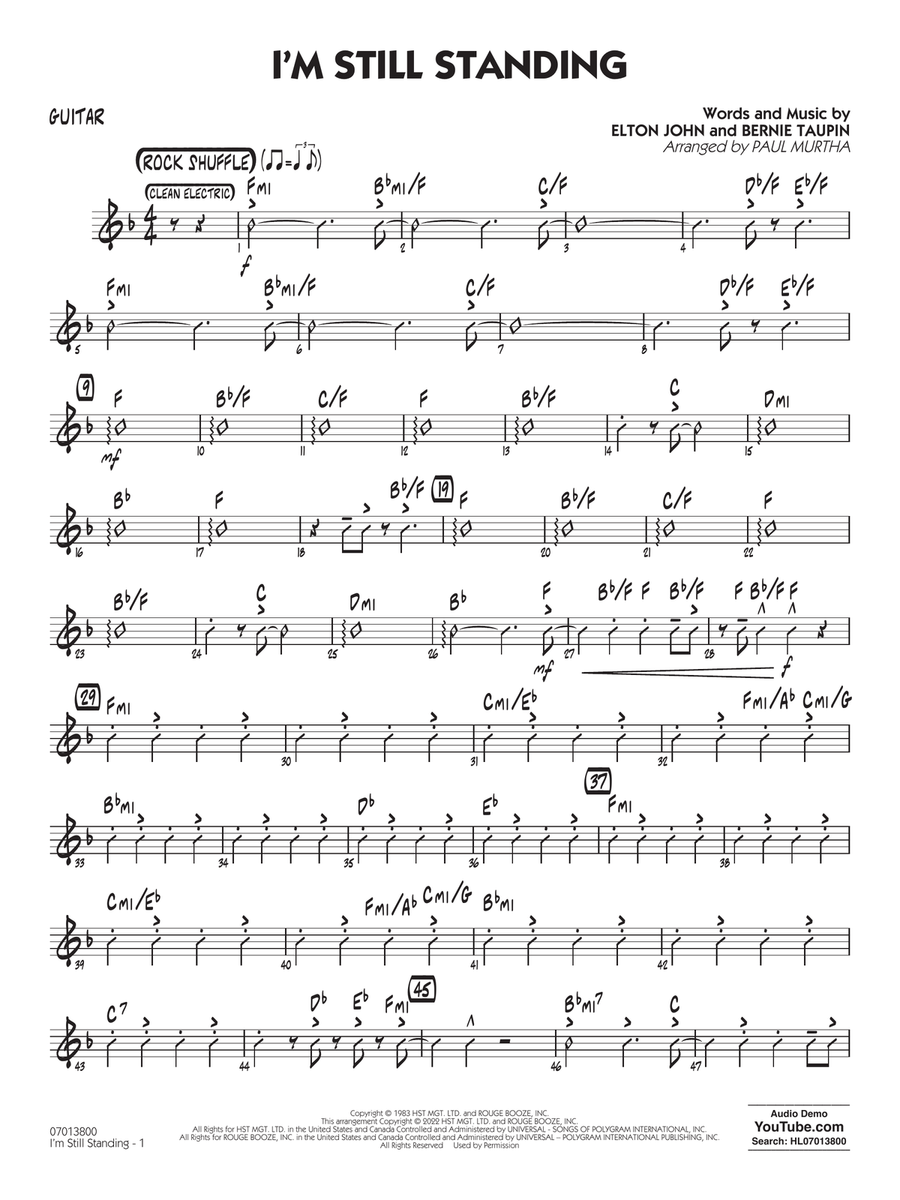I'm Still Standing (arr. Paul Murtha) - Guitar