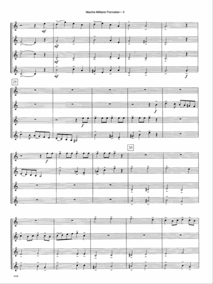 Marche Militaire Francaise Clarinet Quartet scores gallery preview page 3