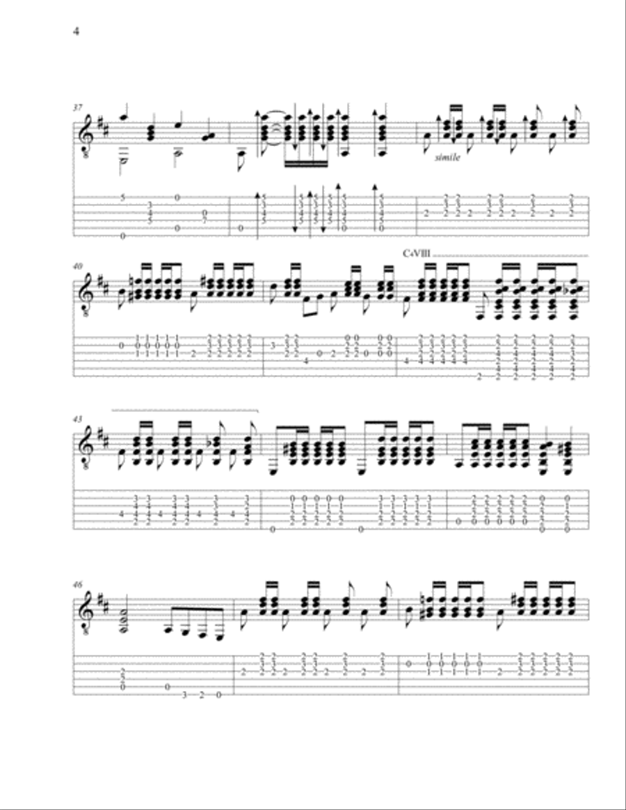 Wonderful Grace of Jesus Guitar Tablature scores gallery preview page 4